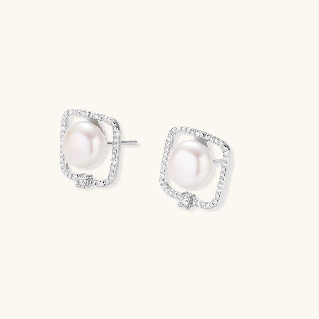 Pearl Halo Studs