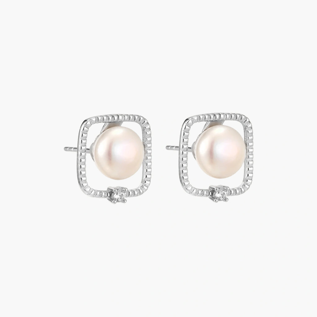 Pearl Halo Studs