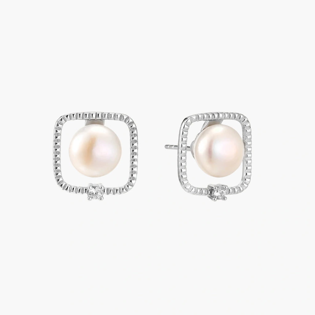 Pearl Halo Studs